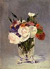 Edouard Manet Famous Paintings - Flowers In A Crystal Vase I